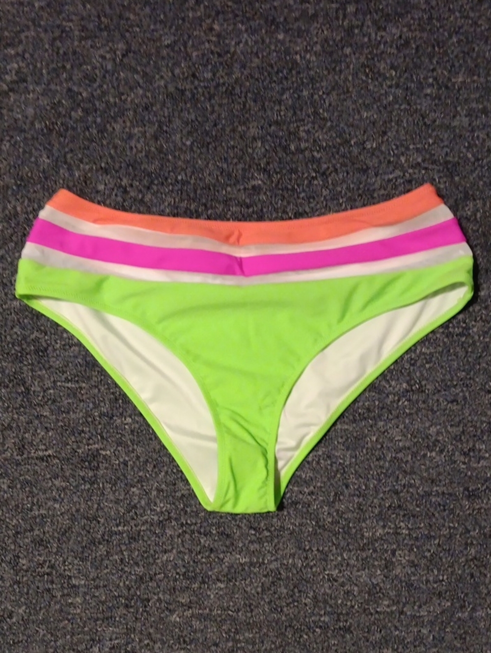 Neon Lime Stripe Bikini Bottoms - Women's Swim